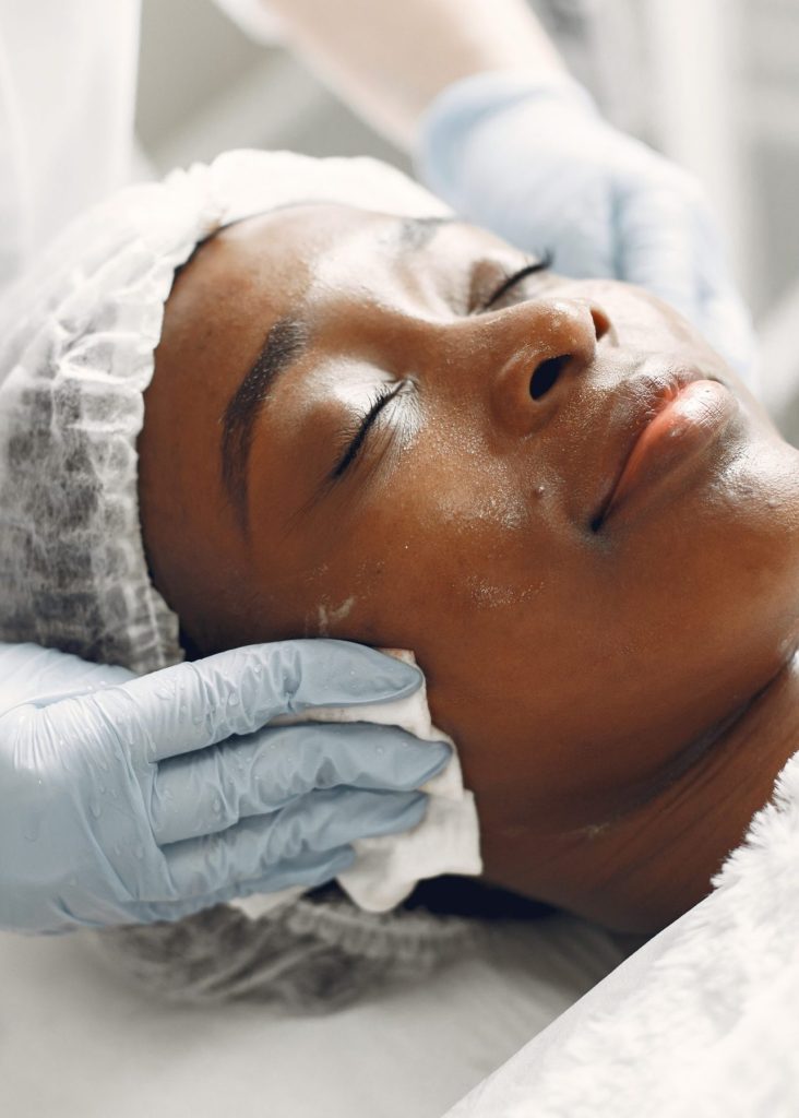 Photo - A woman getting a facial done